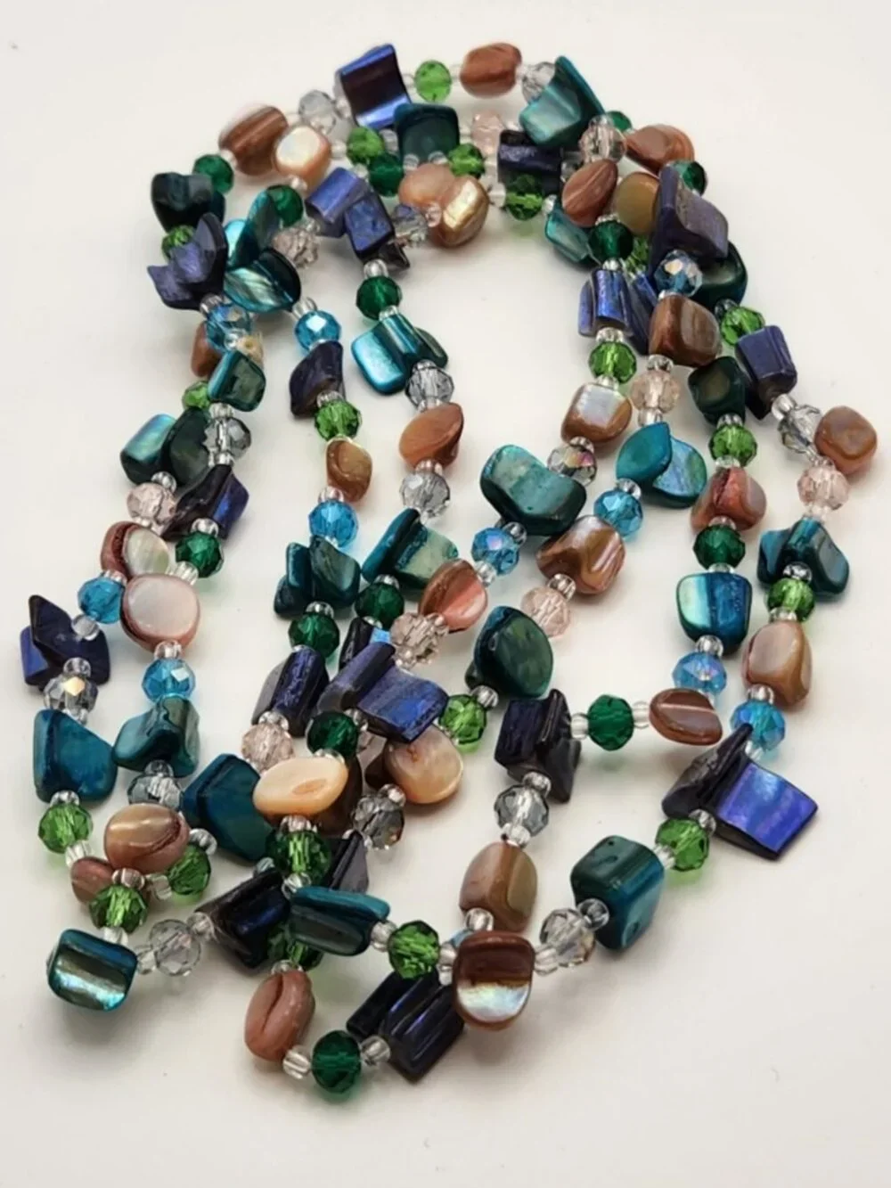 3 for $20 Long beaded necklace four different color blends NEW